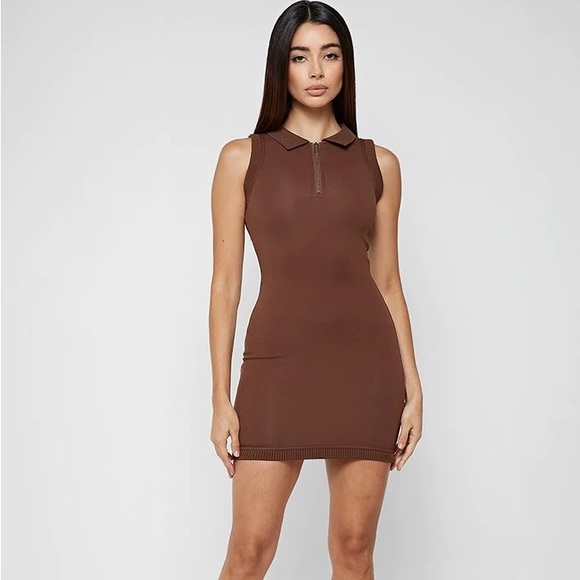 Manière de Voir Brown Polo Dress w/ Beige Suspender Corset - Picture 5 of 8
